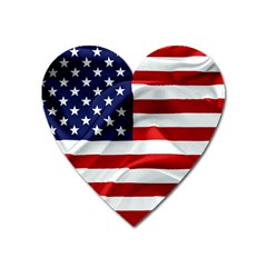 American Usa Flag Heart Magnet by FunnyCow