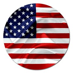 American Usa Flag Magnet 5  (round) by FunnyCow