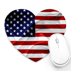 American Usa Flag Heart Mousepads by FunnyCow