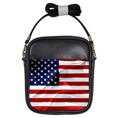 American Usa Flag Girls Sling Bags by FunnyCow