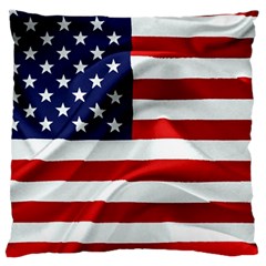 American Usa Flag Large Cushion Case (one Side) by FunnyCow