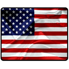 American Usa Flag Double Sided Fleece Blanket (medium)  by FunnyCow