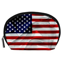 American Usa Flag Accessory Pouches (large)  by FunnyCow