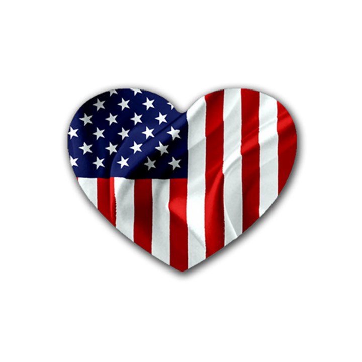 American Usa Flag Vertical Heart Coaster (4 pack) 