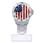 American Usa Flag Vertical Plastic Nurses Watch Front