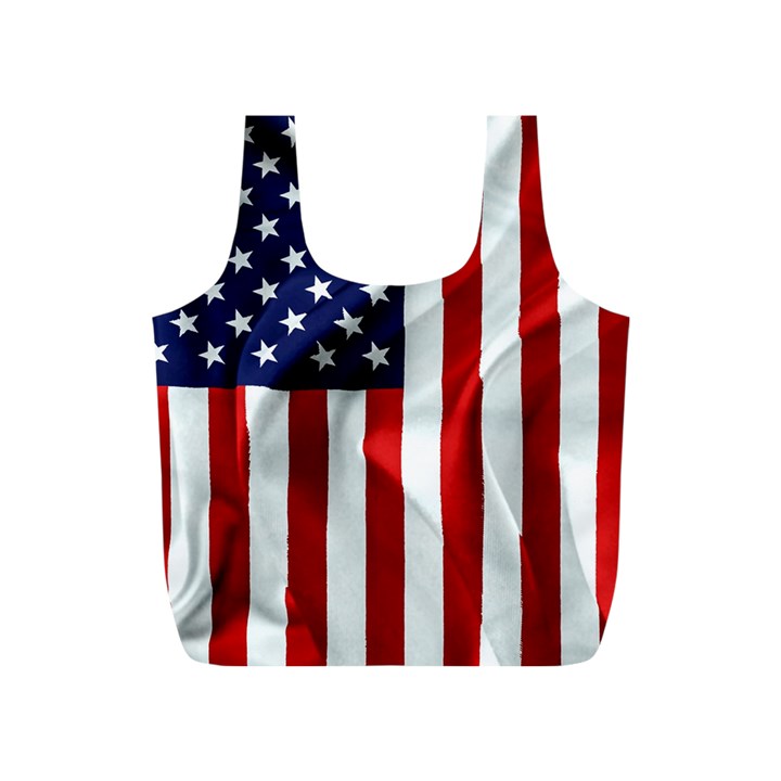 American Usa Flag Vertical Full Print Recycle Bags (S) 