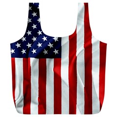 American Usa Flag Vertical Full Print Recycle Bags (l)  by FunnyCow