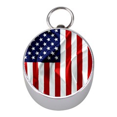 American Usa Flag Vertical Mini Silver Compasses by FunnyCow