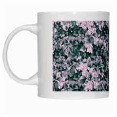 Floral Collage Pattern White Mugs