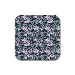 Floral Collage Pattern Rubber Coaster (Square) 