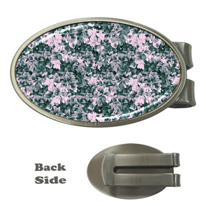 Floral Collage Pattern Money Clips (Oval) 