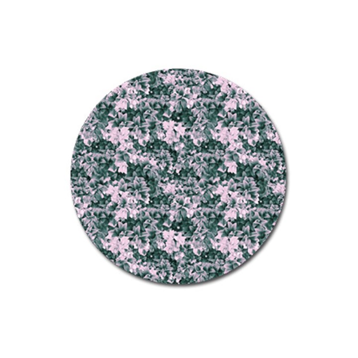 Floral Collage Pattern Magnet 3  (Round)