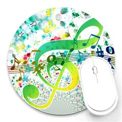 Points Circle Music Pattern Round Mousepads by Nexatart