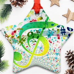 Points Circle Music Pattern Ornament (star) by Nexatart