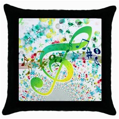 Points Circle Music Pattern Throw Pillow Case (black) by Nexatart