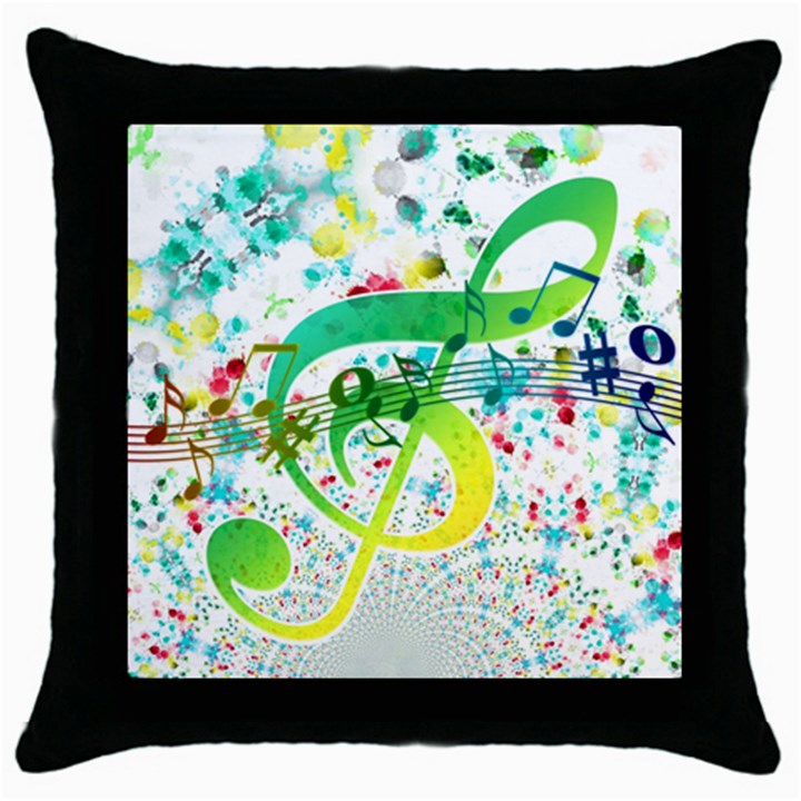 Points Circle Music Pattern Throw Pillow Case (Black)