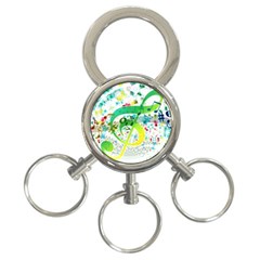 Points Circle Music Pattern 3-ring Key Chains by Nexatart