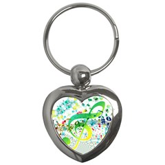 Points Circle Music Pattern Key Chains (heart)  by Nexatart