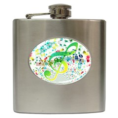 Points Circle Music Pattern Hip Flask (6 Oz) by Nexatart