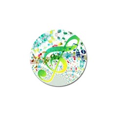 Points Circle Music Pattern Golf Ball Marker by Nexatart