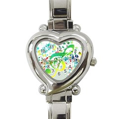 Points Circle Music Pattern Heart Italian Charm Watch by Nexatart