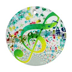 Points Circle Music Pattern Round Ornament (two Sides) by Nexatart