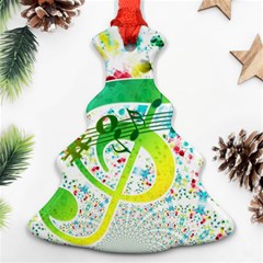 Points Circle Music Pattern Ornament (christmas Tree)  by Nexatart