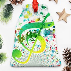 Points Circle Music Pattern Bell Ornament (two Sides) by Nexatart