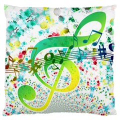 Points Circle Music Pattern Large Cushion Case (one Side) by Nexatart