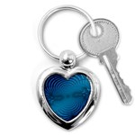 Blue Background Brush Particles Wave Key Chains (Heart)  Front