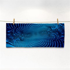 Blue Background Brush Particles Wave Hand Towel by Nexatart