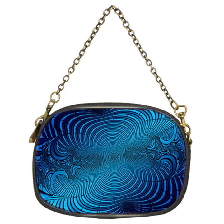 Blue Background Brush Particles Wave Chain Purses (Two Sides) 