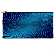 Blue Background Brush Particles Wave Pencil Cases by Nexatart