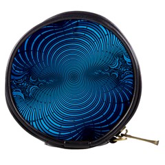 Blue Background Brush Particles Wave Mini Makeup Bags by Nexatart