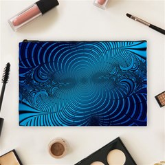 Blue Background Brush Particles Wave Cosmetic Bag (large)  by Nexatart