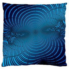 Blue Background Brush Particles Wave Large Cushion Case (two Sides) by Nexatart