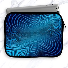 Blue Background Brush Particles Wave Apple Ipad 2/3/4 Zipper Cases by Nexatart