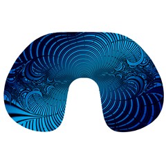 Blue Background Brush Particles Wave Travel Neck Pillows by Nexatart