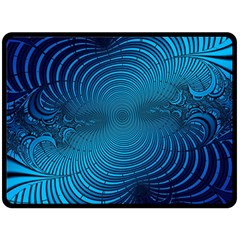 Blue Background Brush Particles Wave Double Sided Fleece Blanket (large)  by Nexatart