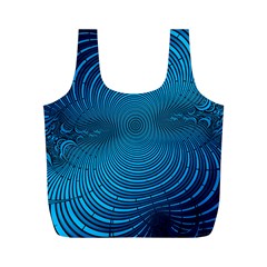 Blue Background Brush Particles Wave Full Print Recycle Bags (m)  by Nexatart