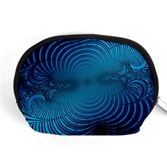 Blue Background Brush Particles Wave Accessory Pouches (medium)  by Nexatart