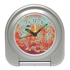 Orange Blue Rust Colorful Texture Travel Alarm Clocks by Nexatart