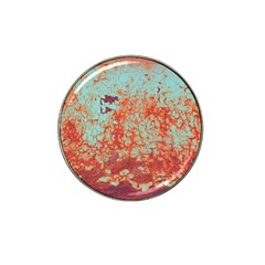 Orange Blue Rust Colorful Texture Hat Clip Ball Marker (4 Pack) by Nexatart