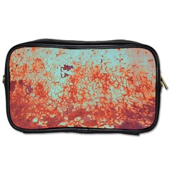 Orange Blue Rust Colorful Texture Toiletries Bags by Nexatart