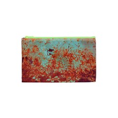 Orange Blue Rust Colorful Texture Cosmetic Bag (xs) by Nexatart