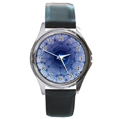 Network Social Abstract Round Metal Watch by Nexatart