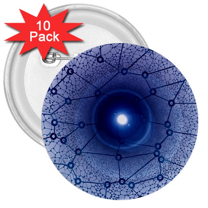 Network Social Abstract 3  Buttons (10 pack) 