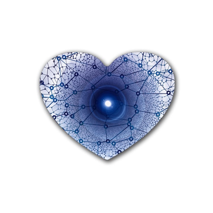 Network Social Abstract Rubber Coaster (Heart) 