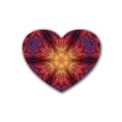 Fractal Abstract Artistic Heart Coaster (4 Pack)  by Nexatart