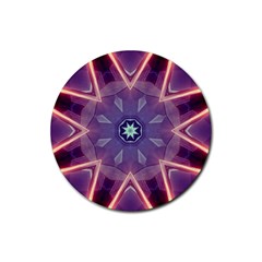 Abstract Glow Kaleidoscopic Light Rubber Coaster (round)  by Nexatart